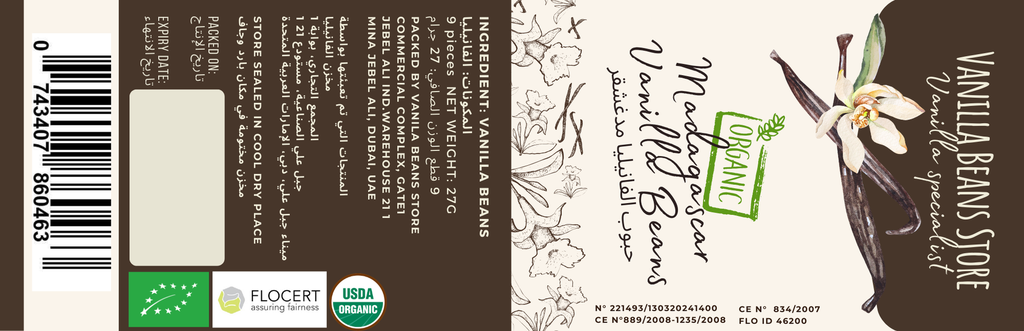 9 ORGANIC BOURBON VANILLA BEANS